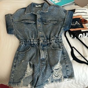 Never worn Jean romper